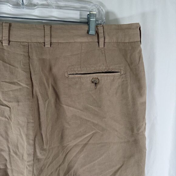 Peter Millar Silk Linen Blend Shorts Men's 38 Khaki Chino Pockets 8.5" Inseam - Picture 9 of 10